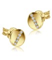 Beautiful Circle With CZ Stone Silver Ear Stud STS-5500